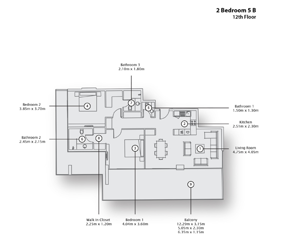 Type 5 B, 12th Floor