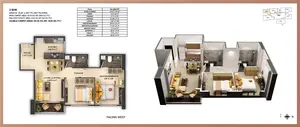 2 BHK, Wing B-Flat 2