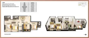 3 BHK, Wing B-Flat 1
