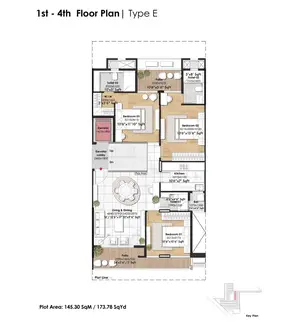 1st To 4th Floor, Type E