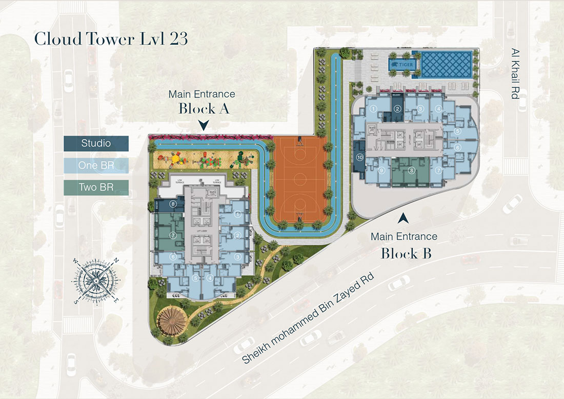 Studio, One and Two BR, Level 23
