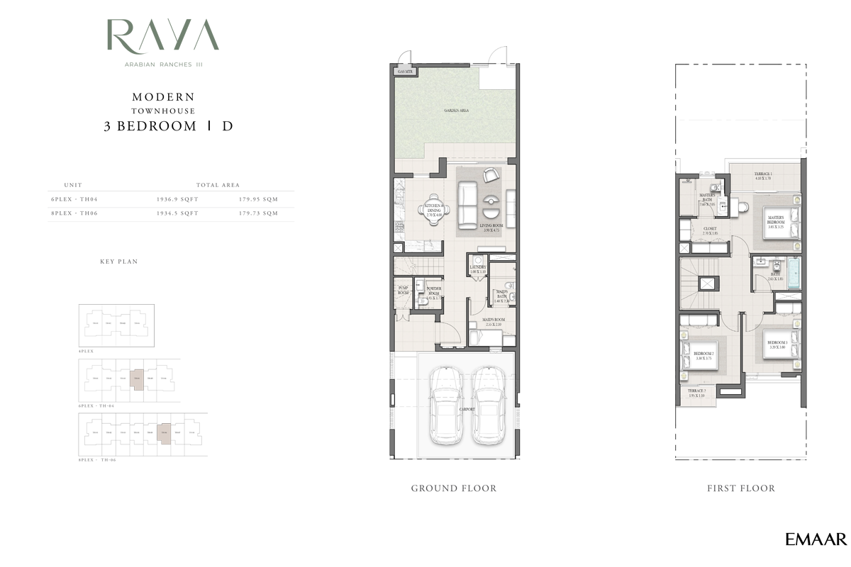 Modern Townhouse - D, Unit 6 - 8 Plex, TH04 - TH06