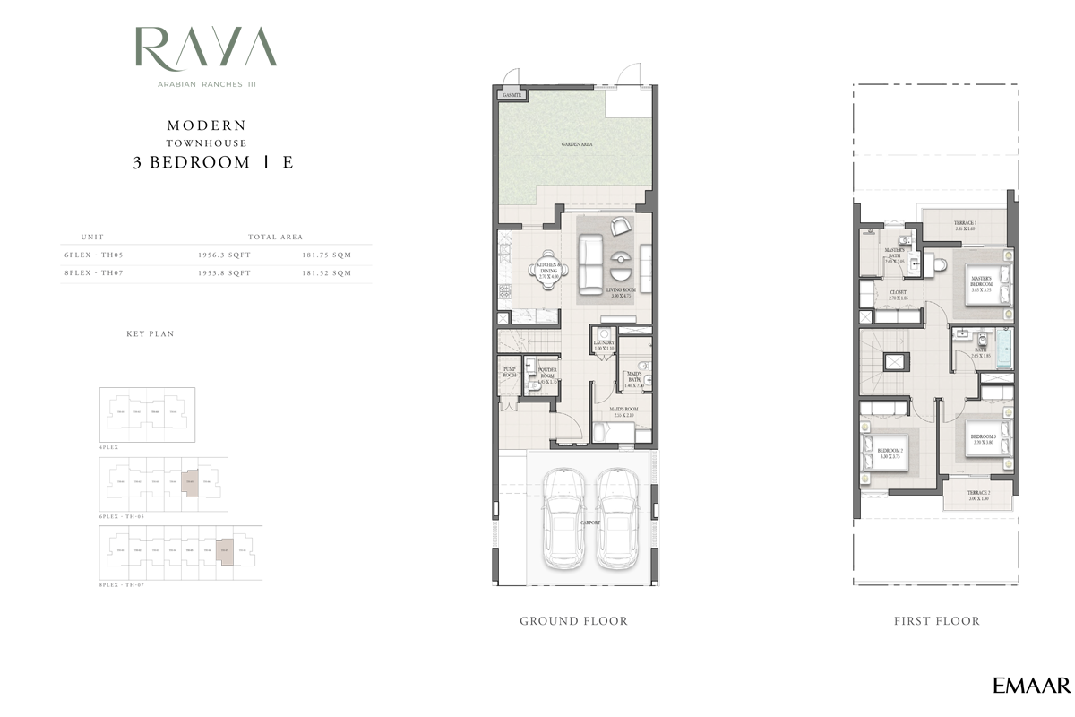 Modern Townhouse - E, Unit 6 - 8 Plex, TH05 - TH07