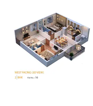 2 BHK, West Facing