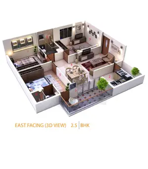 2.5 BHK, East Facing