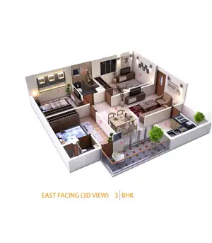 3 BHK, East Facing