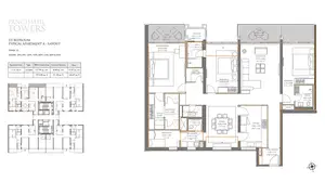 3.5 Bedroom, Typical Apartment A-Layout, Tower D