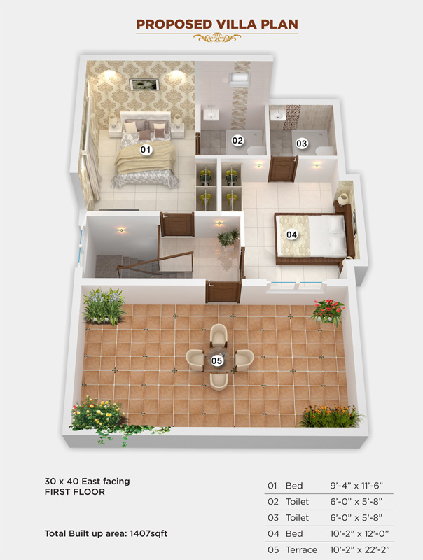 Proposed Villa Plan, 1st Floor