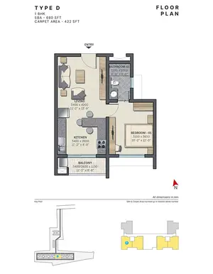 Type D, 1 BHK