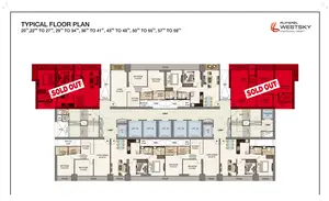 Typical Floor Plan, 20th, 22nd To 27th, 29th To 34th, 36th To 41th, 43rd To 48th, 50th To 55th, 57th To 59th