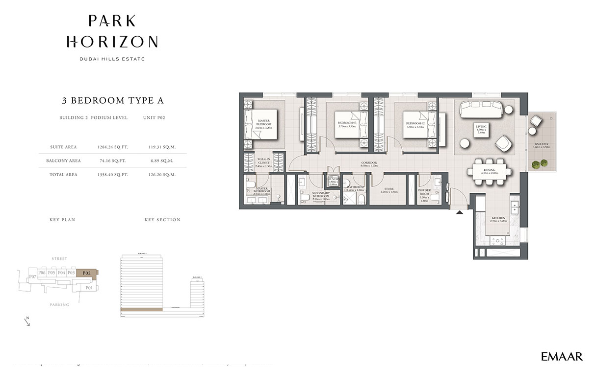 Type A, Podium Level, Unit P02