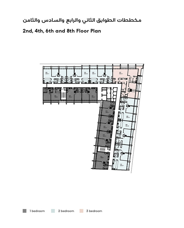 2nd, 4th, 6th and 8th Floor Plan