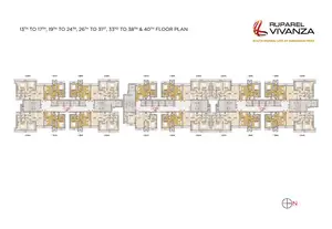 13th To 17th, 19th To 24th, 26th To 31st, 33rd To 38th & 40th Floor Plan