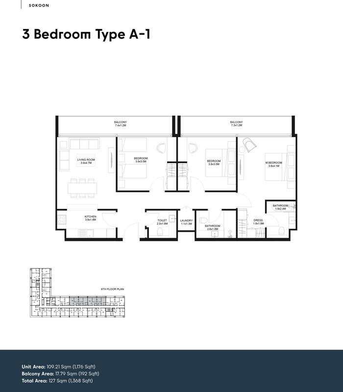 3 Bedroom, A1