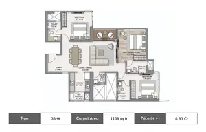 3 BHK, North Tower