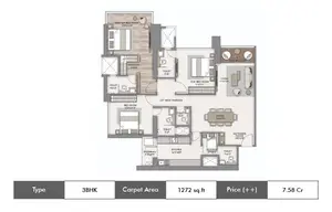 3 BHK, North Tower