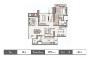 3 BHK, South Tower