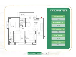 3 BHK Unit Plan