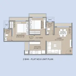 2 BHK- Flat No-6