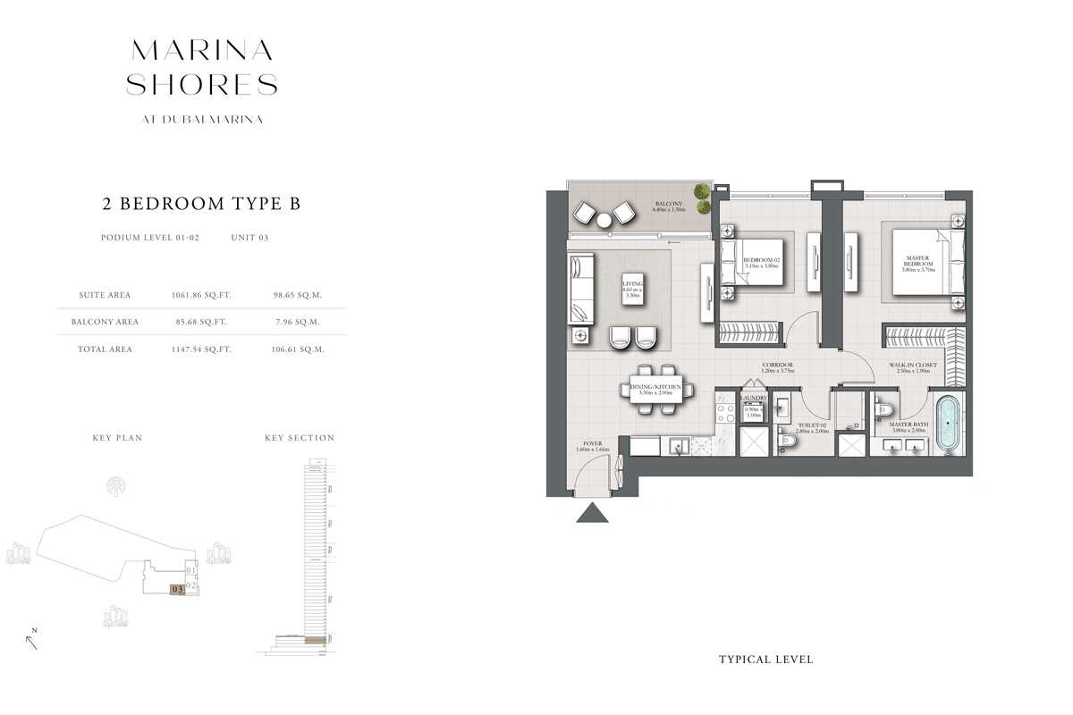 Type B, Podium Level 1-2, Unit 3