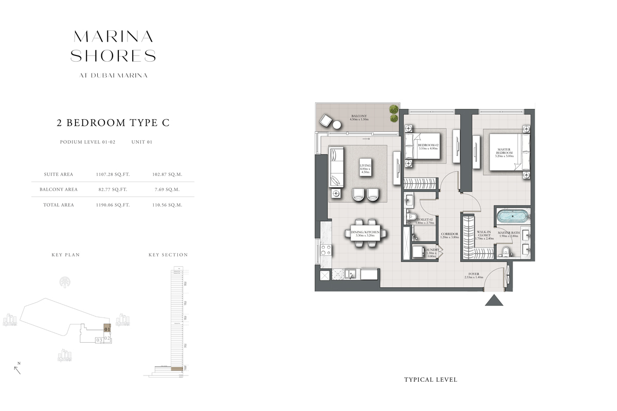 Type C, Podium Level 1-2, Unit 1