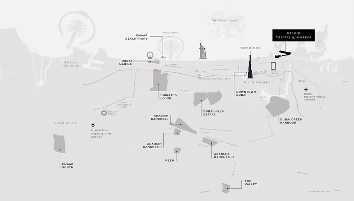 Rashid Yachts and Marina Location