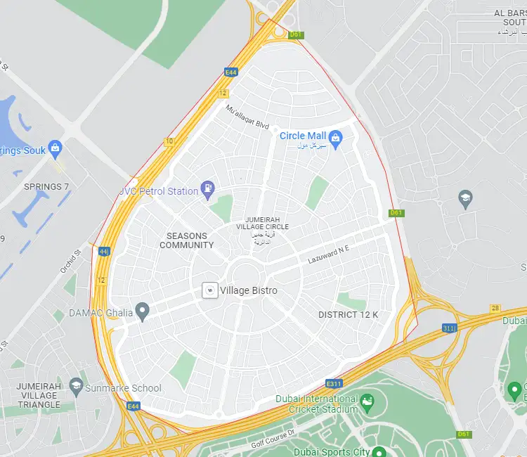 Jumeirah Village Circle Location