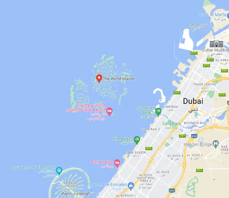 The World Islands Location