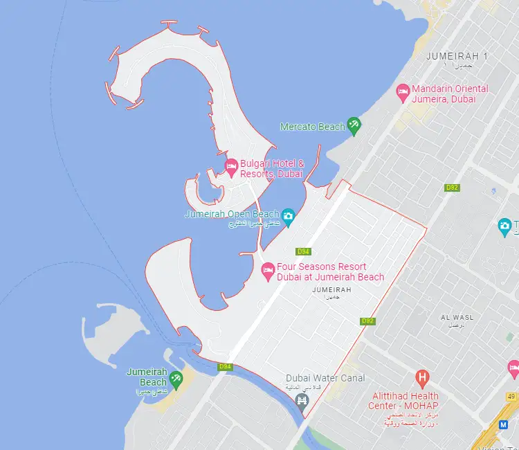 Dubai Water Canal Location